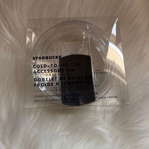 Starbucks Clear Cold Cup Lid with Black Text